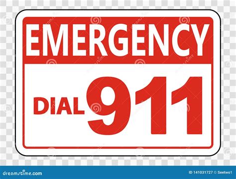 Symbol Emergency Call 911 Sign On Transparent Background Cartoon Vector