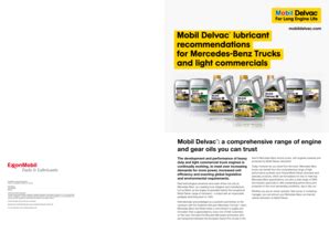 Fillable Online Mobil Delvac Lubricant Recommendations For Mercedes