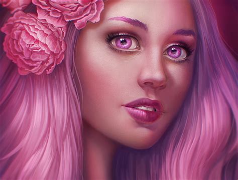Pink Fantasy Girl By June Jenssen