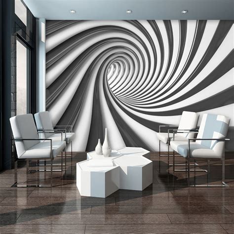 144x100inch Bedroom Wallpaper Black Tunnel And Sphere Photo Wall Mural
