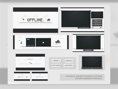 Minimalist Twitch Overlay Stream Packages By Tofulong Dribbble