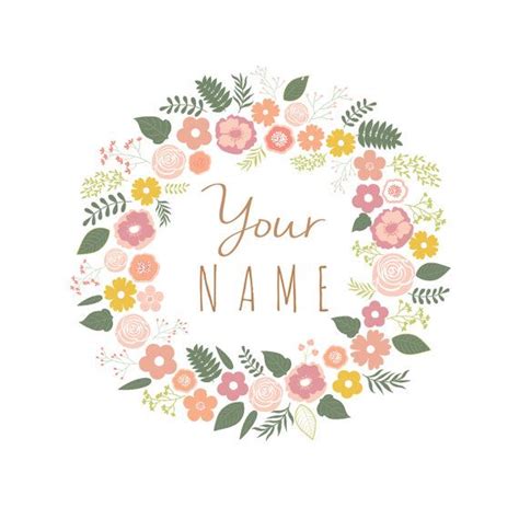 Diamond with floral design in jewelry select. Floral Wreath Logo & Watermark Design - Branding - Small ...