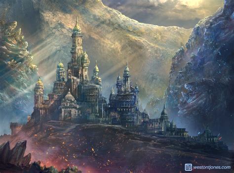 Castle And Crystals By Weston T Jones Fantasy City Fantasy Castle