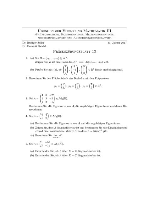 Pue Blatt Ubungen Zur Vorlesung Mathematik Ur Informatiker