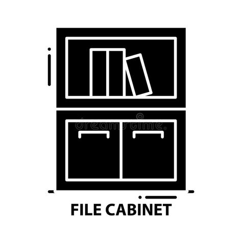 File Cabinet Icon Black Vector Sign With Editable Strokes Concept