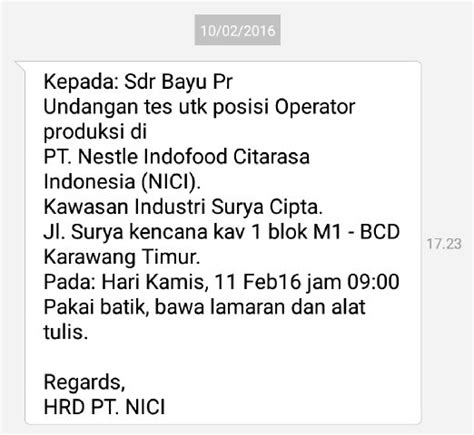 Sudirman plaza indofood tower, 23th floor jl. PT Nestle Indofood Citarasa Indonesia (NICI) - Random Email
