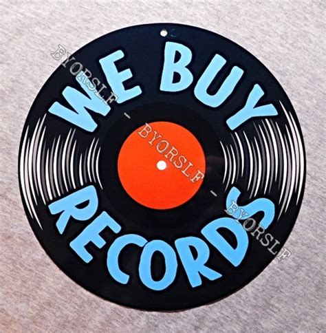Metal Sign We Buy Records Vinyl Albums Indie Record Store Day Shop