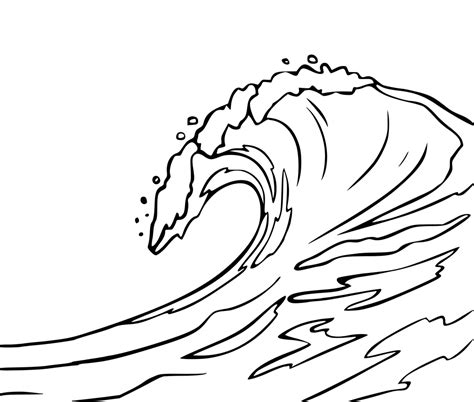 Crashing Waves Drawing Simple Sketch Coloring Page