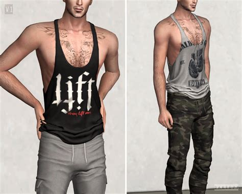 Sims 4 Cc Custom Content Clothing Gym Tank Yop V1 Darte77