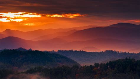 Smoky Mountains Sunset Wallpapers Wallpaper Cave
