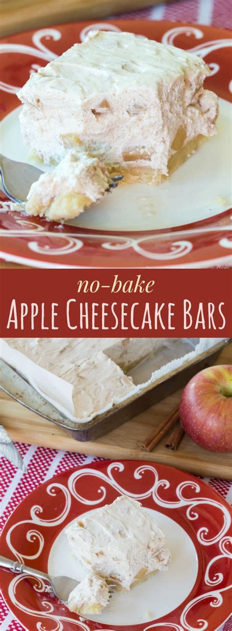 I looked all over for a cheesecake recipe for this size pan. No-Bake Apple Cheesecake Bars with a gluten free almond ...