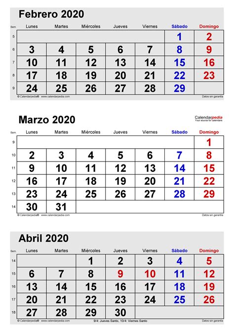Calendario Marzo 2020 En Word Excel Y Pdf Calendarpedia