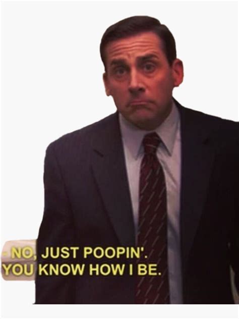 Just Poopin Michael Scott Sticker For Sale By Sydneyjoanna Redbubble