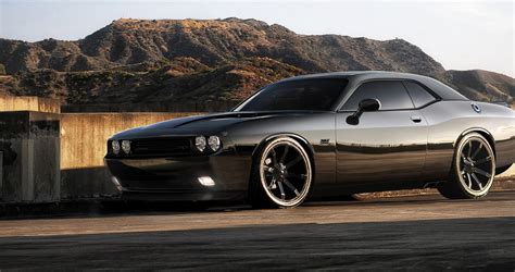Black Coupe Dodge Challenger Srt Car Muscle Cars Hd