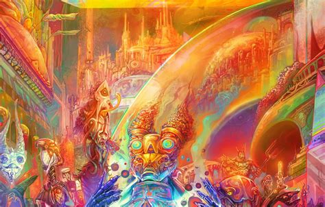 Wallpaper The City Rainbow Fantasy Art Creatures Psychedelic Psy