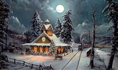 Peaceful Christmas Scene Winter Scenery Christmas Pictures