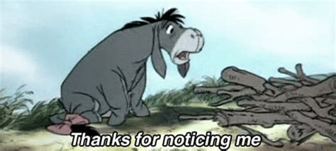 Eeyore is one of the most famous winnie the pooh characters. Thanks For Noticing Me GIFs - Find & Share on GIPHY