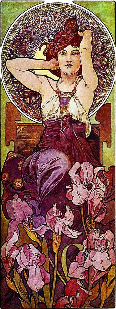 Art Nouveau Poster Alphonse Mucha Gemstones Series Amethyst 1900 Mucha