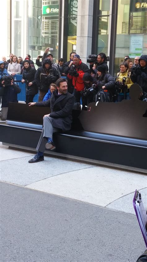 Mad Men Statue Unveiled For Final Season Jon Hamm Poses On Bench