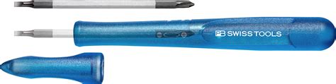 Blue Duplex Screwdriver With Slotted And Phillips Blade Size