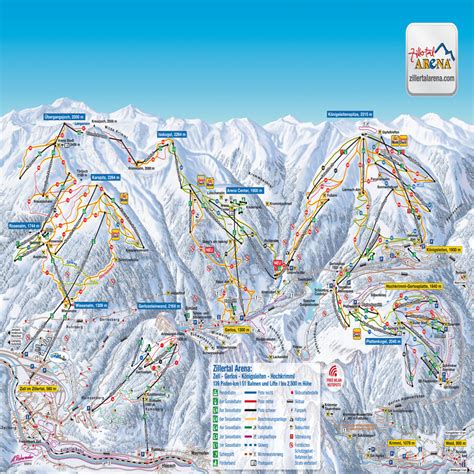 Ski Gerlos Zillertal Arena Hotels Skiverleih Pistenplan