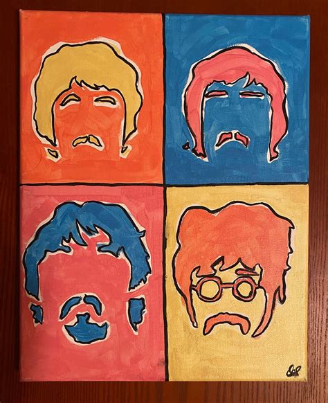 Beatles Canvas Painting Etsy