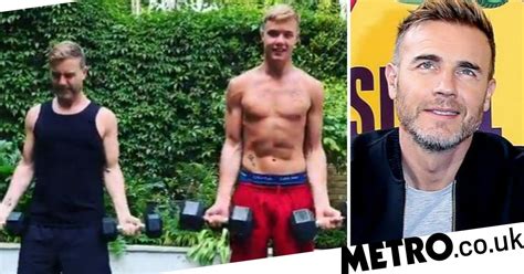 Gary Barlow Shares Topless Workout Clip With Twin Son Dan And Fans