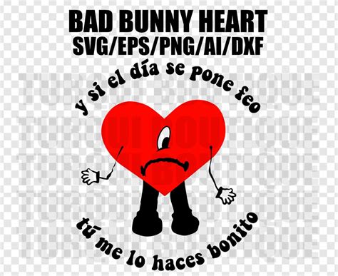 Bad Bunny Heart Vector Svg Png Ai Vector Digital File For Etsy Australia