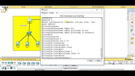 Configure Ssh In Cisco Router Using Packet Tracer Youtube