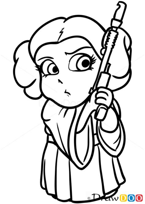 How To Draw Princess Leya Chibi Star Wars