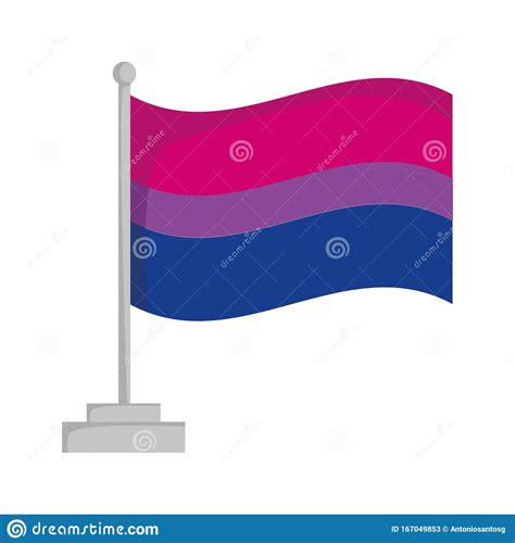 Bisexual Pride Flag Isolated On White Background Vector Illustration
