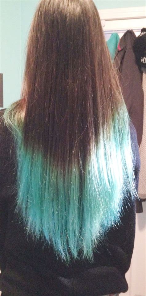 Karens Turquoise Dip Dyed Ends Hair Colors Ideas Dip Dye Hair