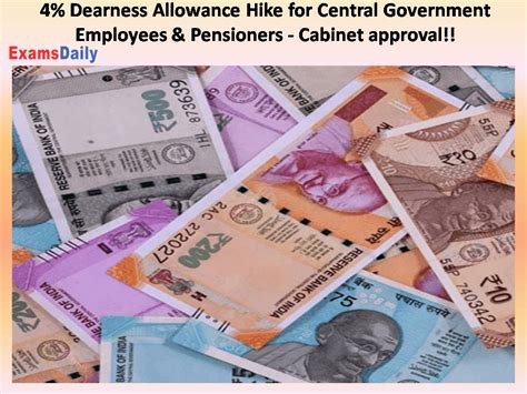 4 Dearness Allowance Hike For Central Government Employees