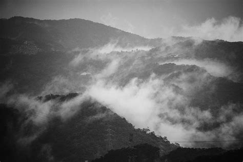 Nature Grayscale Photography Of Mountain With Clouds Grey Image Free Photo