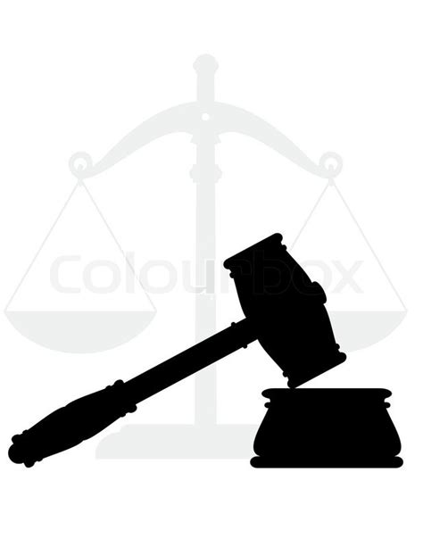 Gavel Hammer Anvil And Scales Symbols Of Justice And Low Isolated