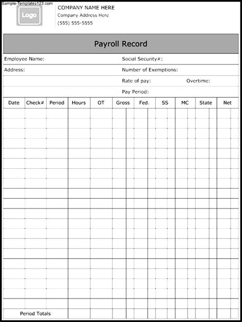 Payroll Record Template Pdf Template Images And Photos Finder Gambaran