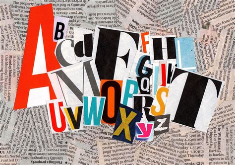 Typography Collage Collage Art Projects Newspaper Collage Magazine