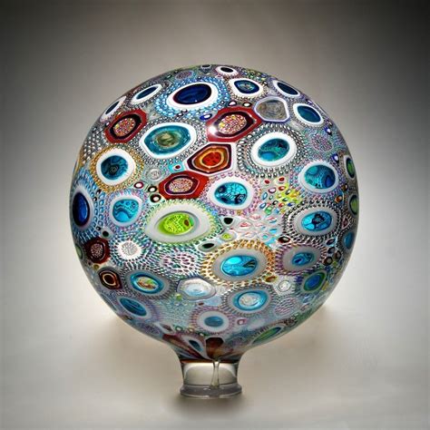Mixed Murrini Sphere By David Patchen Without Square Base Art Glass