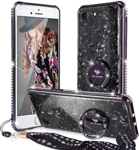 Ocyclone Cute Iphone 8 Case Iphone 7 Case Tempered Glass Back Cover