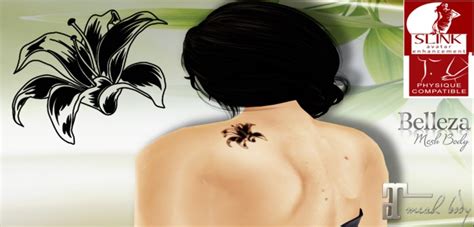 Second Life Marketplace ♥♀flawless♂♥ Lilly Shoulder Tat With Appliers Tintable Tattoo