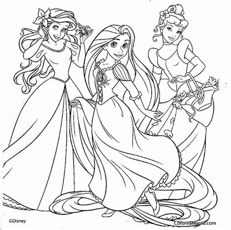 Colorear Princesas (Princesas), dibujo para colorear gratis