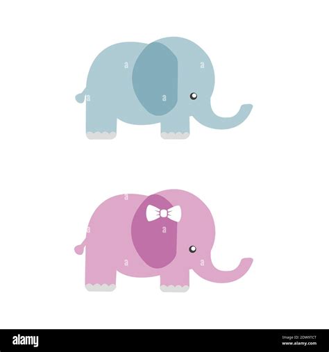 Set Of Two Baby Elephant Vectors Stock Vector Image And Art Alamy