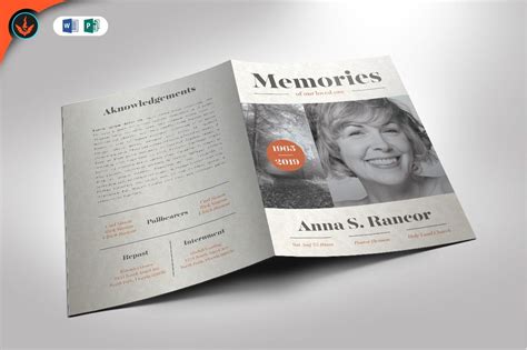 Maybe you would like to learn more about one of these? Memories Funeral Program Publisher and Word Template 4 ...