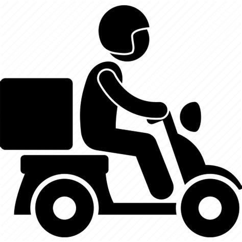 Courier Delivery Deliveryman Motorbike Parcel Service Shipping Icon