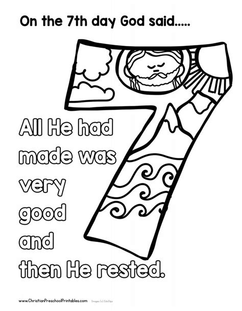 They could accompany any bible story or preschool lesson on the meaning of the cross, the crucifixion, easter, christmas, or really any christian gospel story. Creation day 7 | Creation coloring pages, Bible crafts for ...