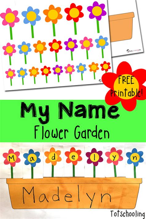 Name Recognition Flower Garden Totschooling Toddler Preschool
