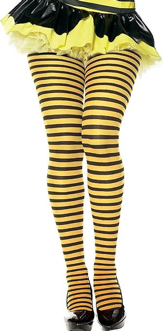 Womens Bumblebee Tights Yellow And Black Striped Pantyhose
