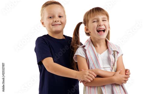 Friends Boy And Girl Hugging Each Other Stock Photo And Royalty Free