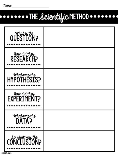 scientific method worksheet printable