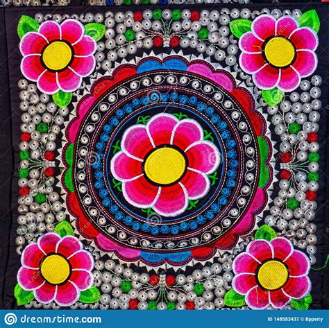 colorful-mexican-flower-textiles-cloth-handicrafts-oaxaca-mexico-stock-image-image-of-holidays
